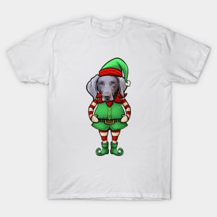 Weimaraner Christmas Elf T-Shirt